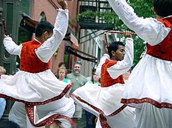 Cornell students performing a Raas, a traditional folk dance from India, in 2008