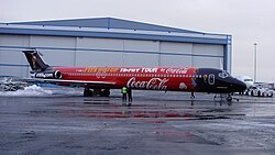 A FIFA World Cup Trophy Tour aeroplane, sponsored by Coca-Cola. (2010)