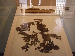 The Banton Burial Cloth (c. 1200–1300 AD) of the Philippines, the oldest surviving example of banana textile (and the oldest example of warp ikat weaving in Southeast Asia). It is made from abacá,[149] a species of banana endemic to the Philippines.