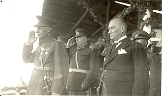 Atatürk (right) with Reza Shah Pahlavi (left) of Iran, during the Shah's visit to Turkey