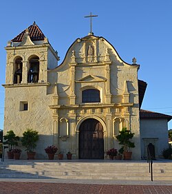 The Cathedral of San Carlos Borromeo in Monterey, built 1791–94, is the oldest parish in California.[263]
