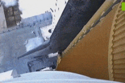 Shuttle lift-off via on-board camera view.