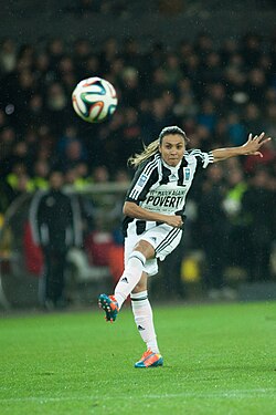 Brazilian playmaker Marta is known for her technical skills in addition to her ability to score goals and create chances for teammates.