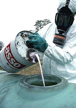 Preparation for an application of hazardous herbicide in the US