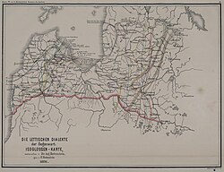 The first geolinguistic map of the Latvian language (1891)