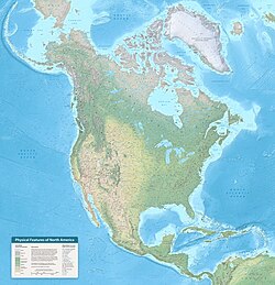 North America's landforms and land cover depicted in a 2021 map
