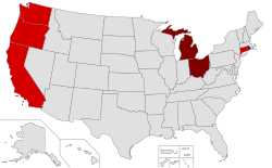 US States with bans on battery cages for laying hens Laws prohibiting battery cages Laws prohibiting battery cages and cage-egg sale Battery cages legal