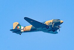The IAF's heritage aircraft, Douglas C-47 Skytrain (Dakota), during the Republic Day Flypast 2024.