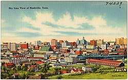 Depiction of Nashville skyline c. 1940s