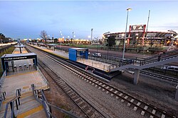 Ciudad Universitaria station next to the stadium