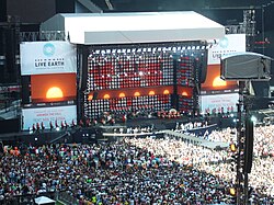 The stage at the Live Earth concert held at Wembley on 7 July 2007