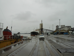 Cargo pier at the port