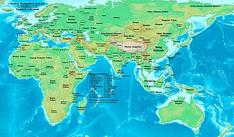 Political boundaries in Eastern Hemisphere in early half of 11th century