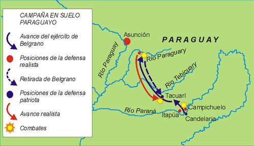 Argentine armies heading to Paraguay (December 1810 – March 1811