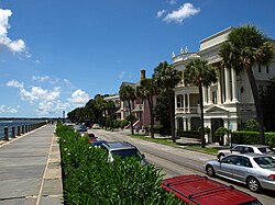 Houses in subtropical Charleston, South Carolina, along The Battery