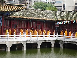 Buddhist Monks at Kunming Yuantong Temple