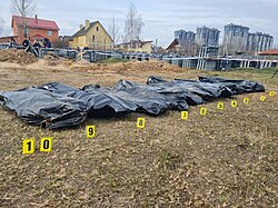 Dead bodies following the Bucha massacre by Russian troops