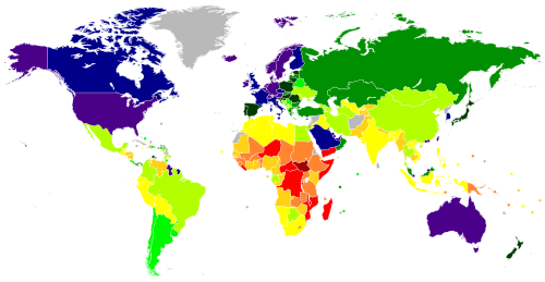 Countries by GDP (PPP) per capita in 2024 > $60,000 $50,000–$60,000 $40,000–$50,000 $30,000–$40,000 $20,000–$30,000 $10,000–$20,000 $5,000–$10,000 $2,500–$5,000 $1,000–$2,500 < $1,000 No data