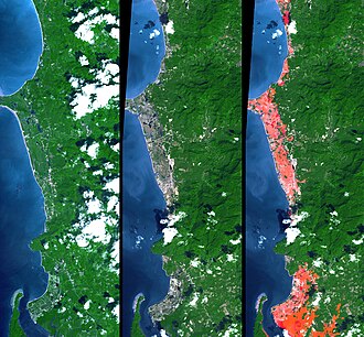 Tsunami inundation in Khao Lak, Thailand