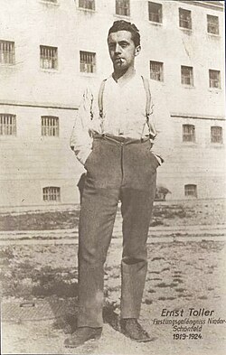 Ernst Toller during his imprisonment in the Niederschönenfeld fortress (early 1920s)