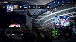 The PlayStation 5 home screen
