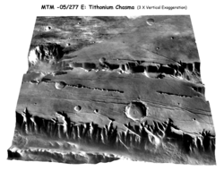 3D rendering of a DEM used for the topography of Mars