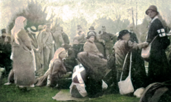 SWH resting during the Serbian retreat, November 1915