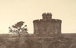 The Flagstaff Tower, Delhi, where the British survivors of the rebellion gathered on 11 May 1857; photographed by Felice Beato