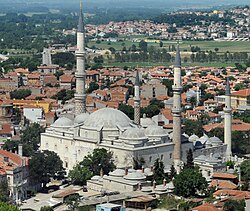 The Üç Şerefeli Mosque in Edirne (1437–1447) represented a significant evolution in Ottoman mosque design, with a courtyard leading to a prayer hall centered around a large dome.