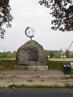 The '15th Meridian' monument in Stargard, Poland