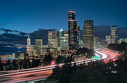 Interstate 5 passing through downtown Seattle
