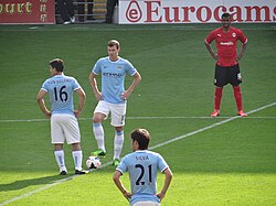 Sergio Agüero, Džeko and David Silva with Manchester City in 2013