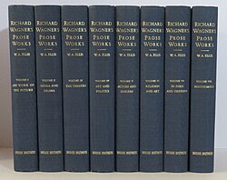 Wagner's prose works, the complete William Ashton Ellis English translations volumes I through VIII