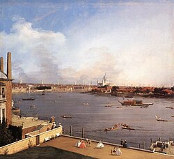 The River Thames from Richmond House: a classic veduta, 1747