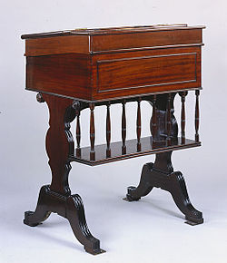 A typical Senate desk on the floor of the United States Senate