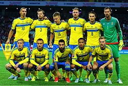 The Sweden national team before playing against Russia in 2015 during the Euro 2016 qualifiers