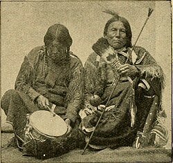 Peyotists with their ceremonial tools
