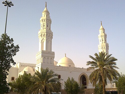 The compatibility of Islam and democracy continues to be a focus of discussion; the image depicts a mosque in Medina, Saudi Arabia.