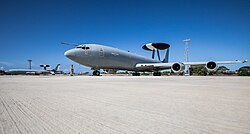 Two Boeing E-3 Sentry aircraft at RAF Akrotiri in Cyprus