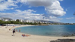 A beach in the southern suburb of Alimos – one of the many beaches on the southern coast of Athens