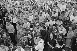 The Cajun and Creole population of Crowley enjoying a Cajun music concert in 1938