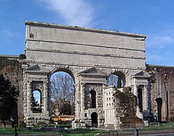 The Porta Maggiore in Rome: remains of aqueducts Aqua Claudia and Aqua Anio Novus