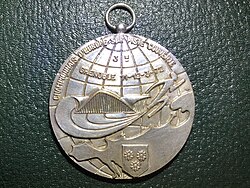 Silver 2nd place medal of European Athletic Indoor Games 11–12 March 1972