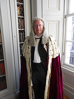 Dr. Joseph John Morrow has been Lord Lyon since 2014, wearing his wig and judicial robes as Lord Lyon.
