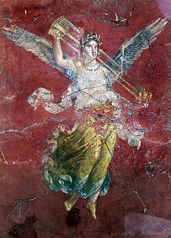 Winged Victory, ancient Roman fresco of the Neronian era from Pompeii