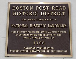 Boston Post Road Historic District plaque