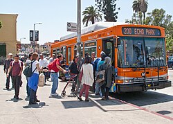 Los Angeles Metro Bus operated by the Los Angeles Metro