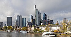 Frankfurt, a leading business and financial centre in Europe and the seat of the European Central Bank