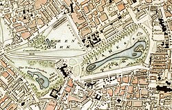 Green Park and St James Park in London, c. 1833