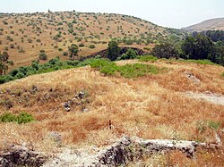 The battlefield at Jacob's Ford, looking from the west bank to the east bank of the River Jordan